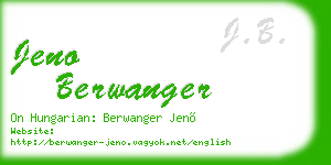 jeno berwanger business card
